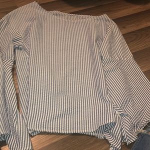 Blue and white striped shirt